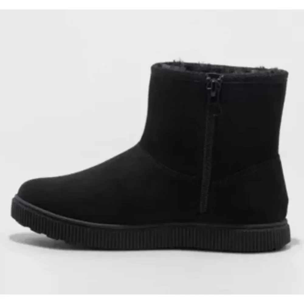 Cat & Jack Girls' Holland Zipper Shearling Style Boots Black Size Select